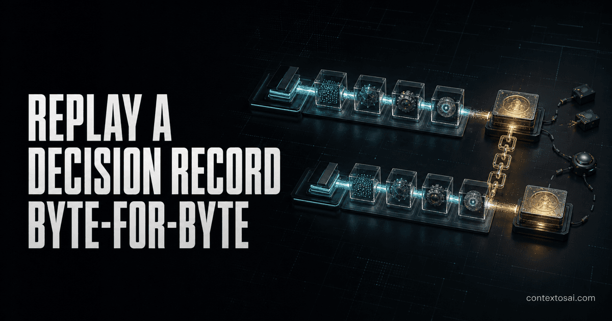 Replay Harness in Code: Reproducing a DecisionRecord Byte-for-Byte illustration