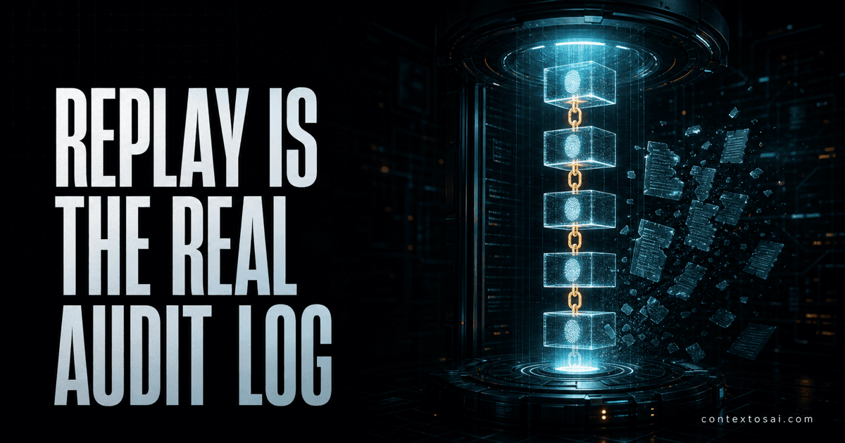 Replay Is the Real Audit Log illustration