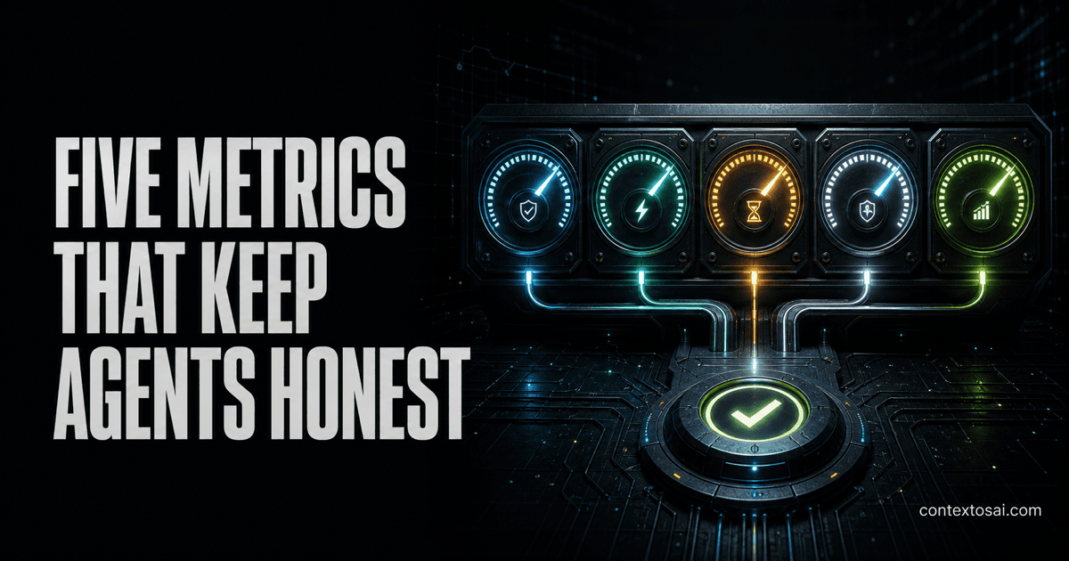 Scorecards Over Vibes: The Five Metrics That Keep Agents Honest illustration